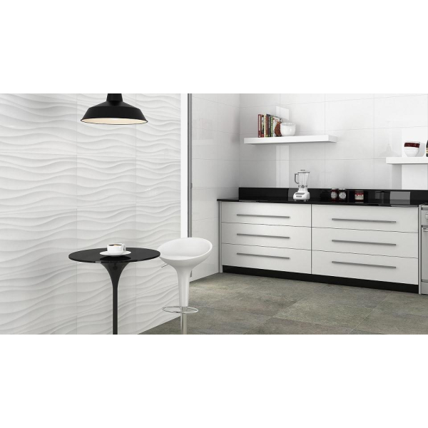 PAMESA GLAZURA ATRIUM BLANCO BRILLO 33,5X55 WRAZ Z DEKORACJAMI 3D