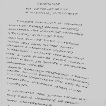 VIP PARKIET referencje