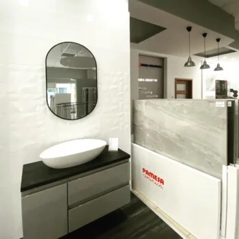 Aranżacja łazienki z umywalką nablatową- salon Euro-Ceramika Bartycka 24