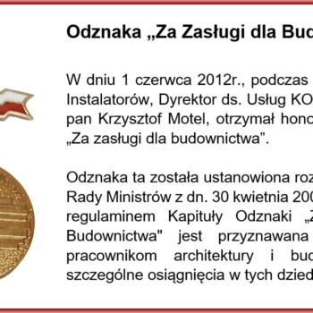 Odznaka za zasługi dla budownictwa