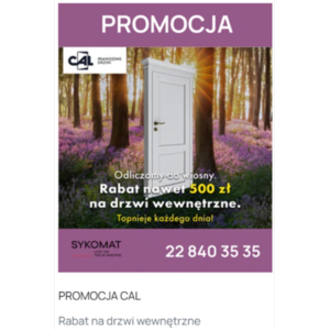 Promocja CAL - SYKOMAT - drzwi wewnętrzne