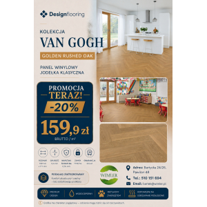 Panel winylowy Designflooring Van Gogh Golden Rushed Oak, jodełka -20%