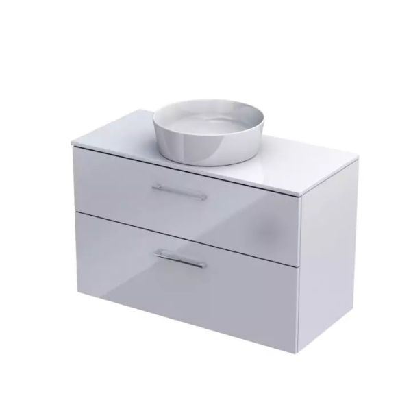 Szafka-dwuszufladowa-lakierowana-z-blatem-w-kolorze-bialy-polysk-100-cm